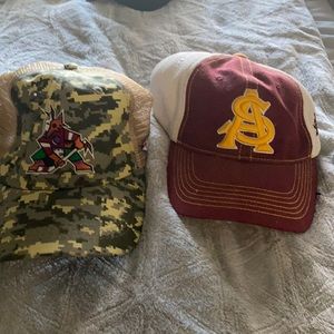 Arizona Coyotes Camo hat bundled with Arizona State Sun Devils hat